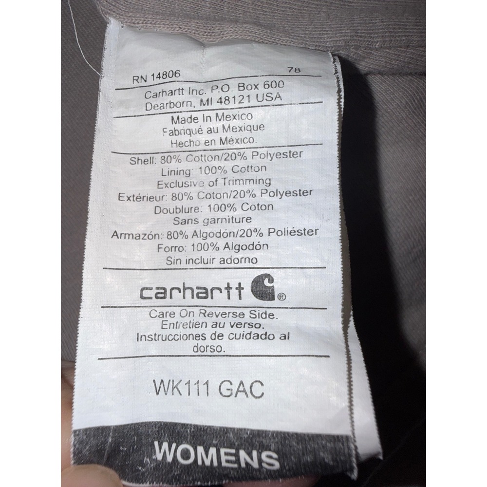 Carhartt Womens Large 12/14 Gray Sherpa Collar Full Zip Sweatshirt Jacket WK111 - Picture 4 of 13